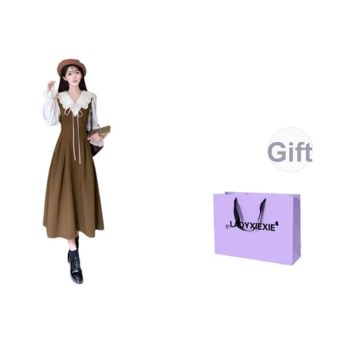 LADYXIEXIE Длинное платье с длинными рукавами женское