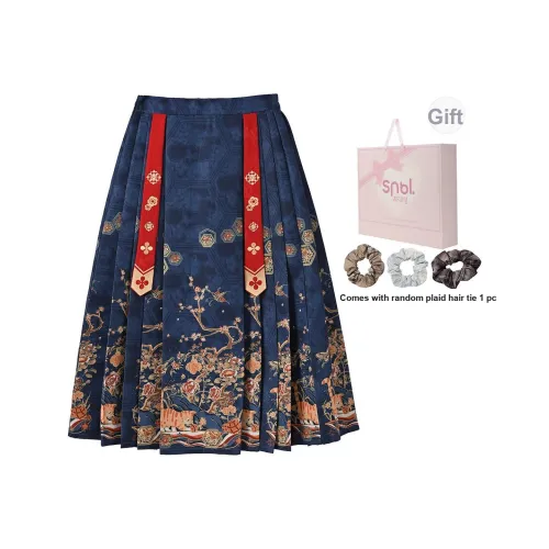 Snbl Китайская юбка с узором "конское лицо" Женская Ханьфу