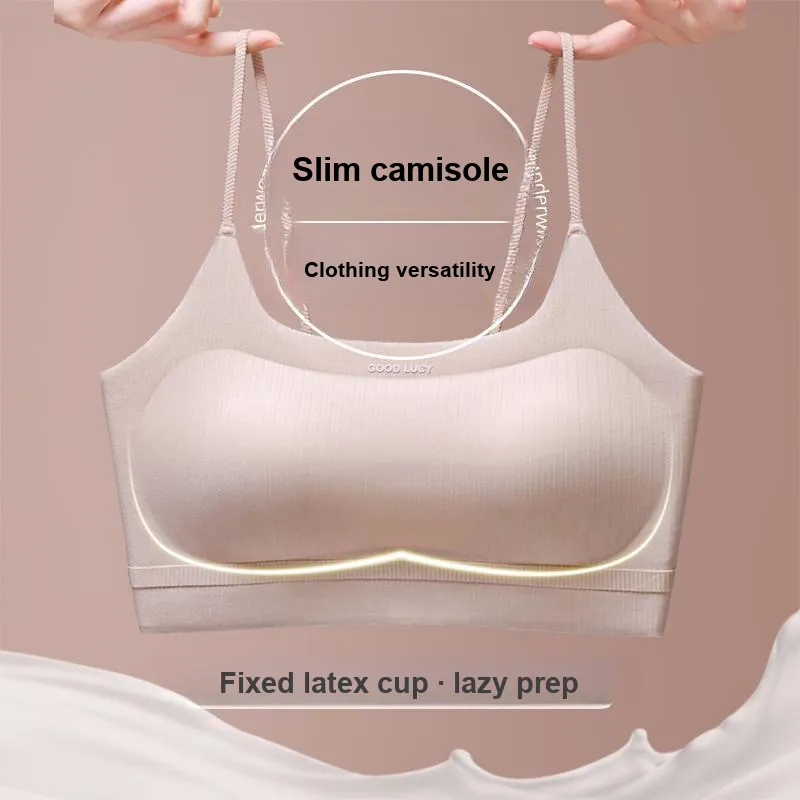 QIANLINGMEI Small Bust Gathering Bra Women's-14
