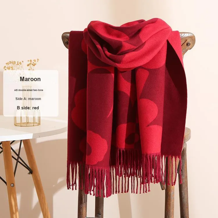 MITHAOL KUSC Polyester Knit Scarves Women's-4