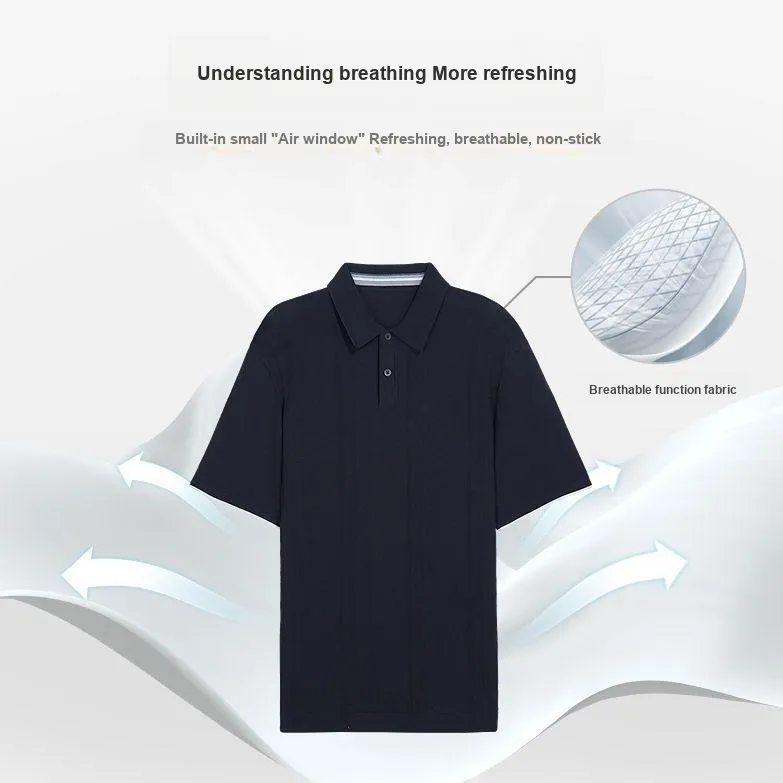 GOLDLION Spring Summer Polo Shirt Men's Multi Specification Dark Brown-6