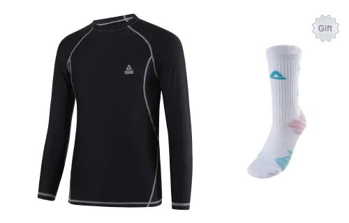 PEAK Comprehensive Sports Series Fitness Clothing Men Black With Free Socks