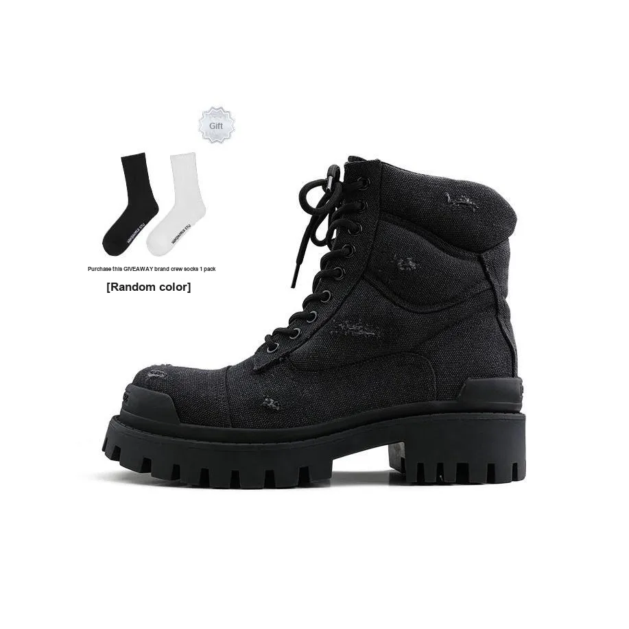 HANQIAORIJI Future Series Короткий Мартин Ботинок 5,5 см Мужской Черный