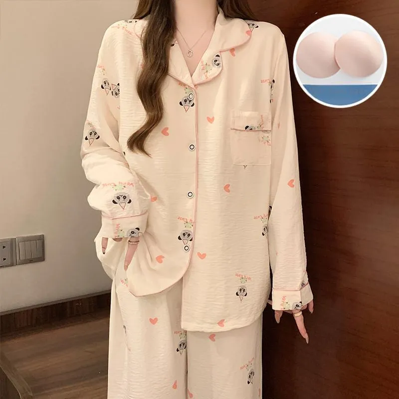 Maultiay Pajama Set Women's Apricot-3