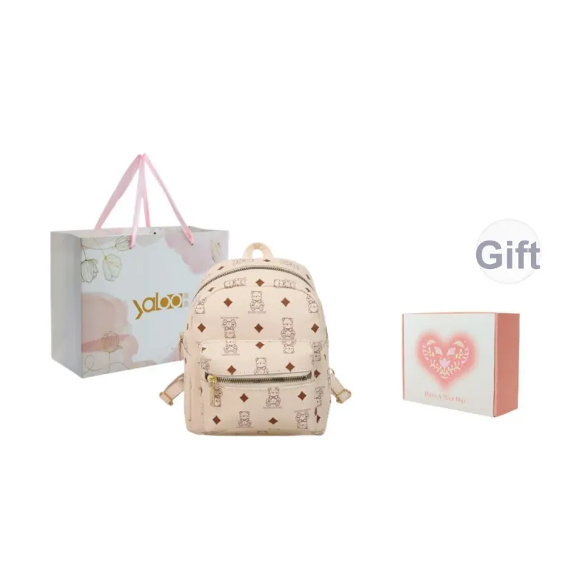 Yalu PU Backpack Regular Women's White/Black/Pink/Coffee/Brown/Coffee/Brown-0