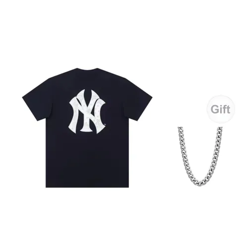 New Era X MLB Co-brand T-Shirts Unisex Navy Blue+Necklaces One Piece