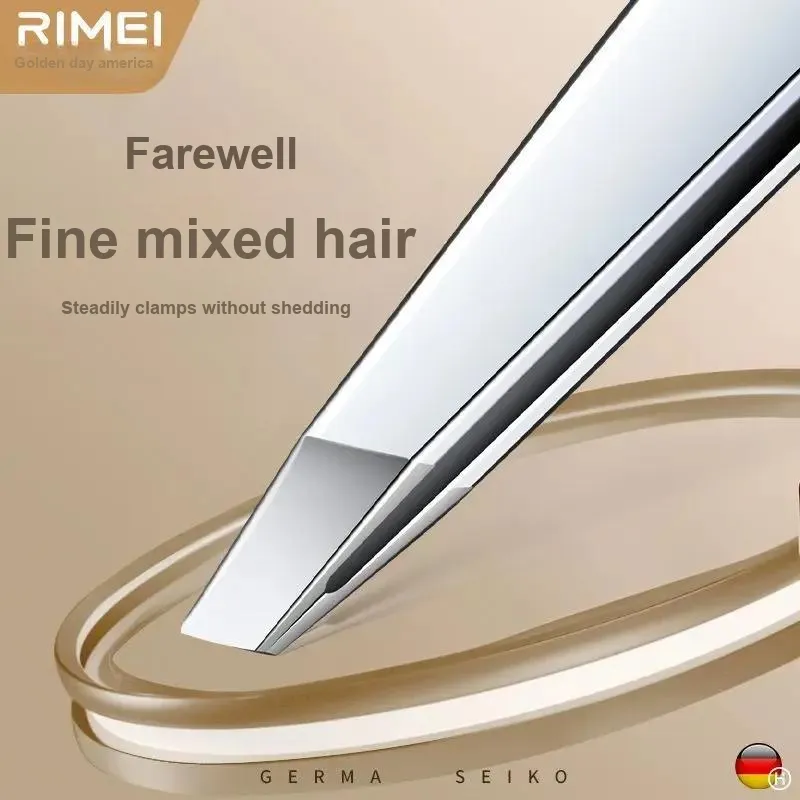 RIMEI High Precision Eyebrow Tweezers For Trimming And Plucking, Stainless Steel Make up Tools-3