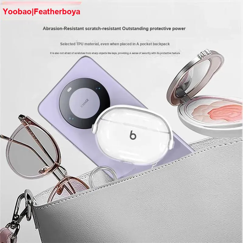 Yoobao Compatibility  P MOTIVE Beats Studio Buds TPU Transparent Lock Buds+Impact Resistant Headphone Cases-5
