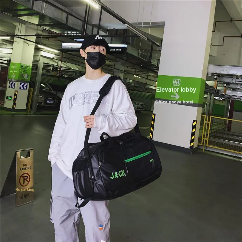 PULUWIRR Oxford Gym Bag Medium Size Unisex White, Black-6