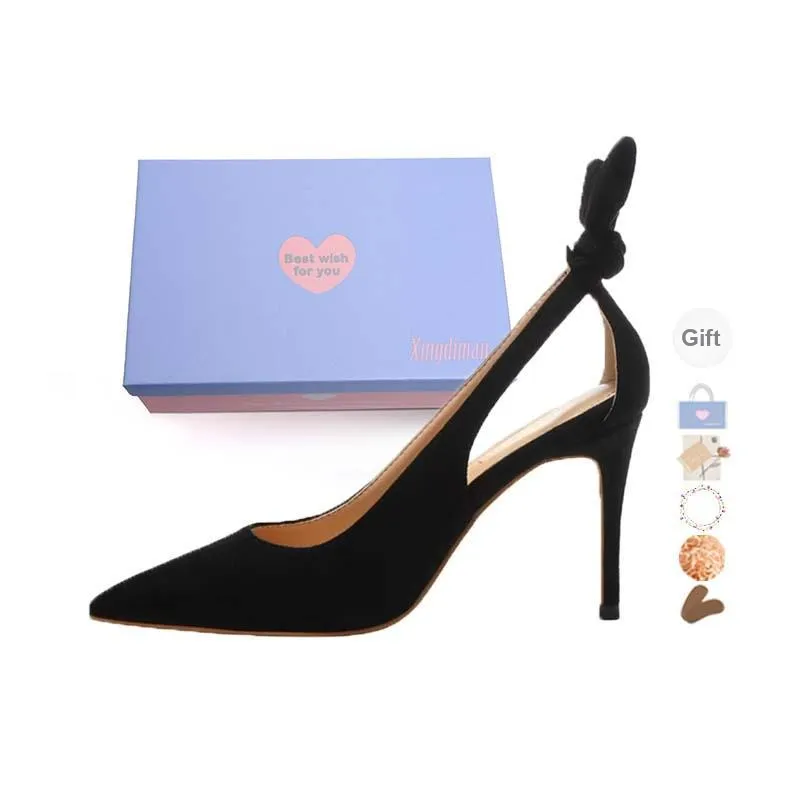 Xingdiman Slim Heel High Heels Women's Black Gift Box Set-22