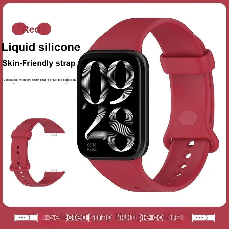 Mr. Strap Xiaomi Red Beige Compatibility Watch Band 232mm Silicone Material-10