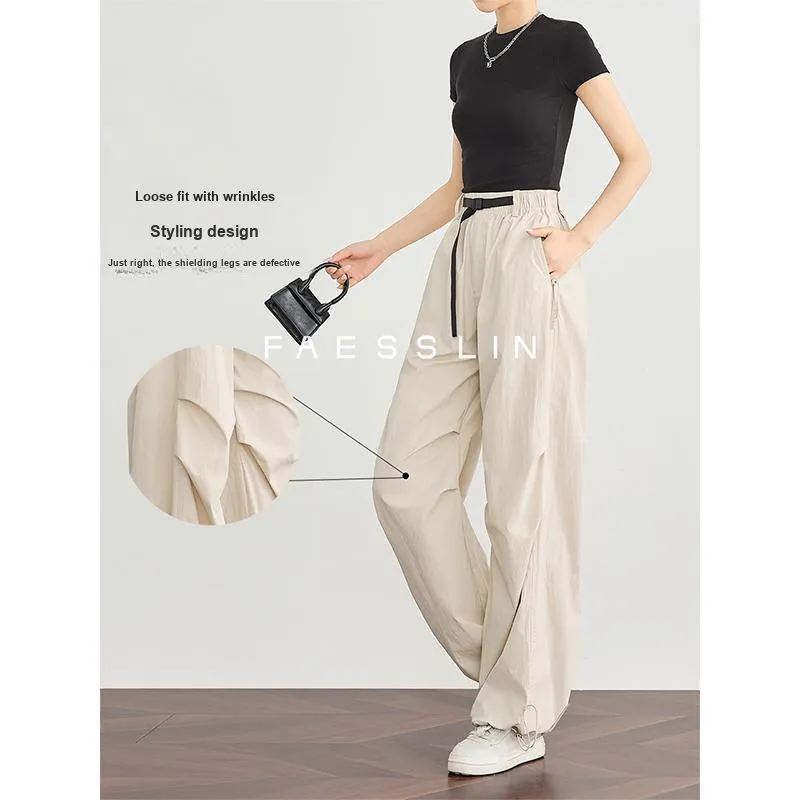 FAESSLIN Wide Leg Parachute Cargo Pants Women's-2