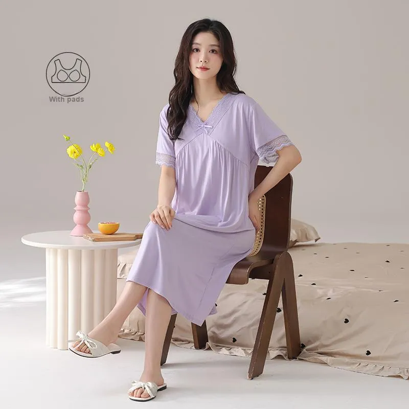 FENTENGCARE Nightgown Women's Violet-1