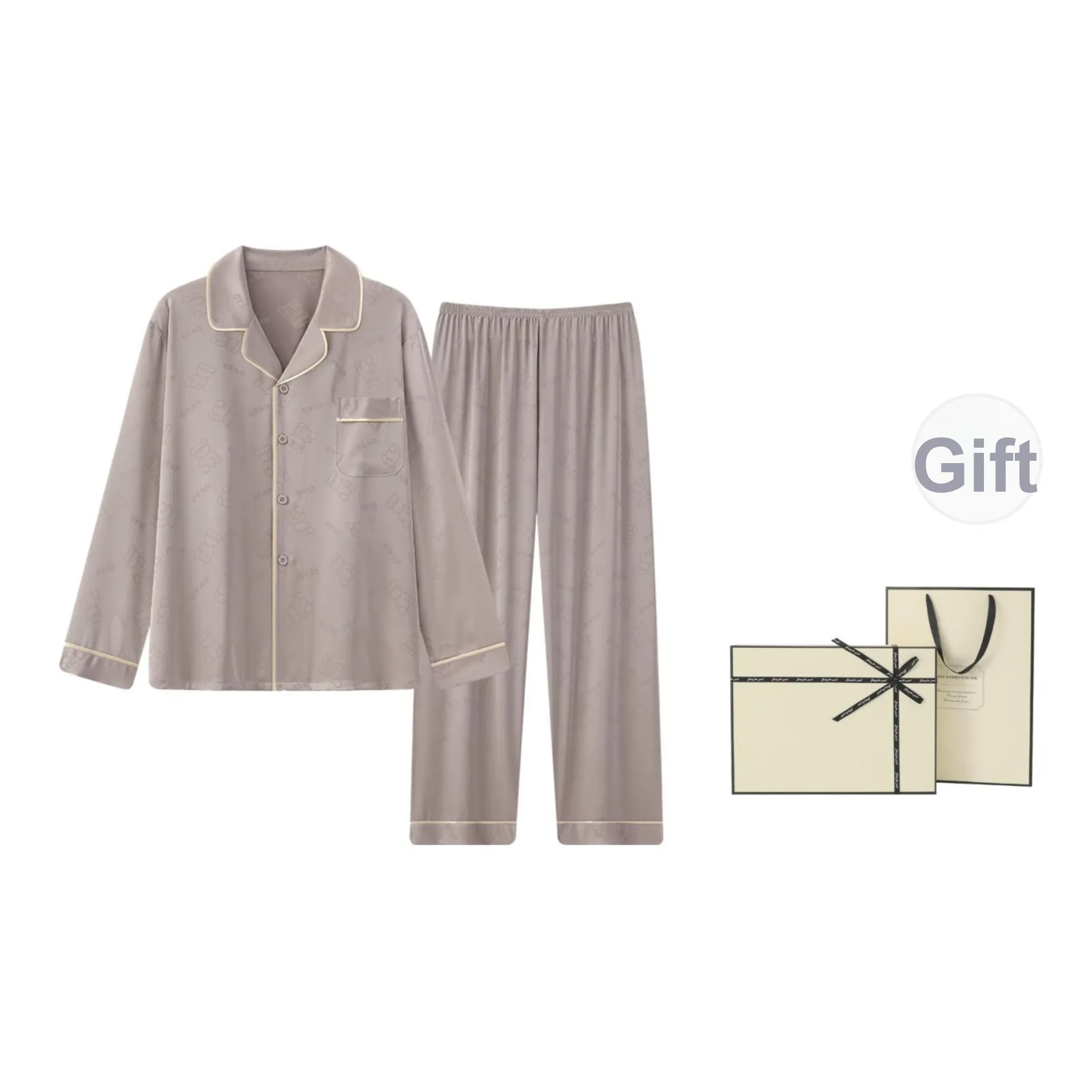 Maultiay Пижамный комплект Подарочная коробка Весенний и Осенний Мужской