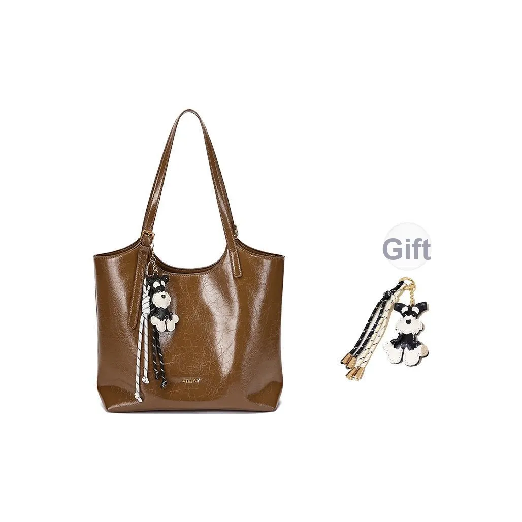 ST SAT Сумка Tote из синтетической кожи сумка для покупок сумка через плечо сумка на плечо стандартная женская коричневая