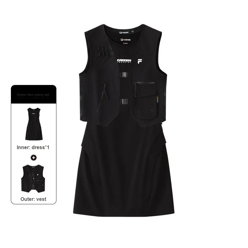 FILA FUSION Sleeveless Dresses Women's Jet Black-1
