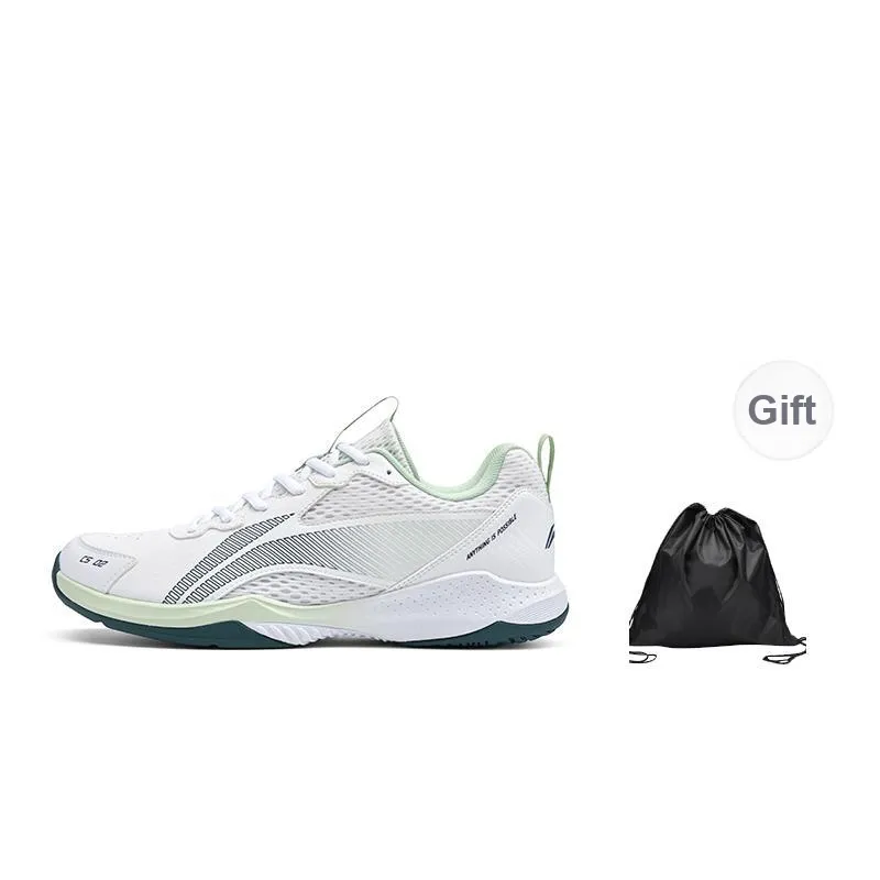 LINING Badminton Shoes Unisex Low Top Standard White/Cloud Emerald Green-0