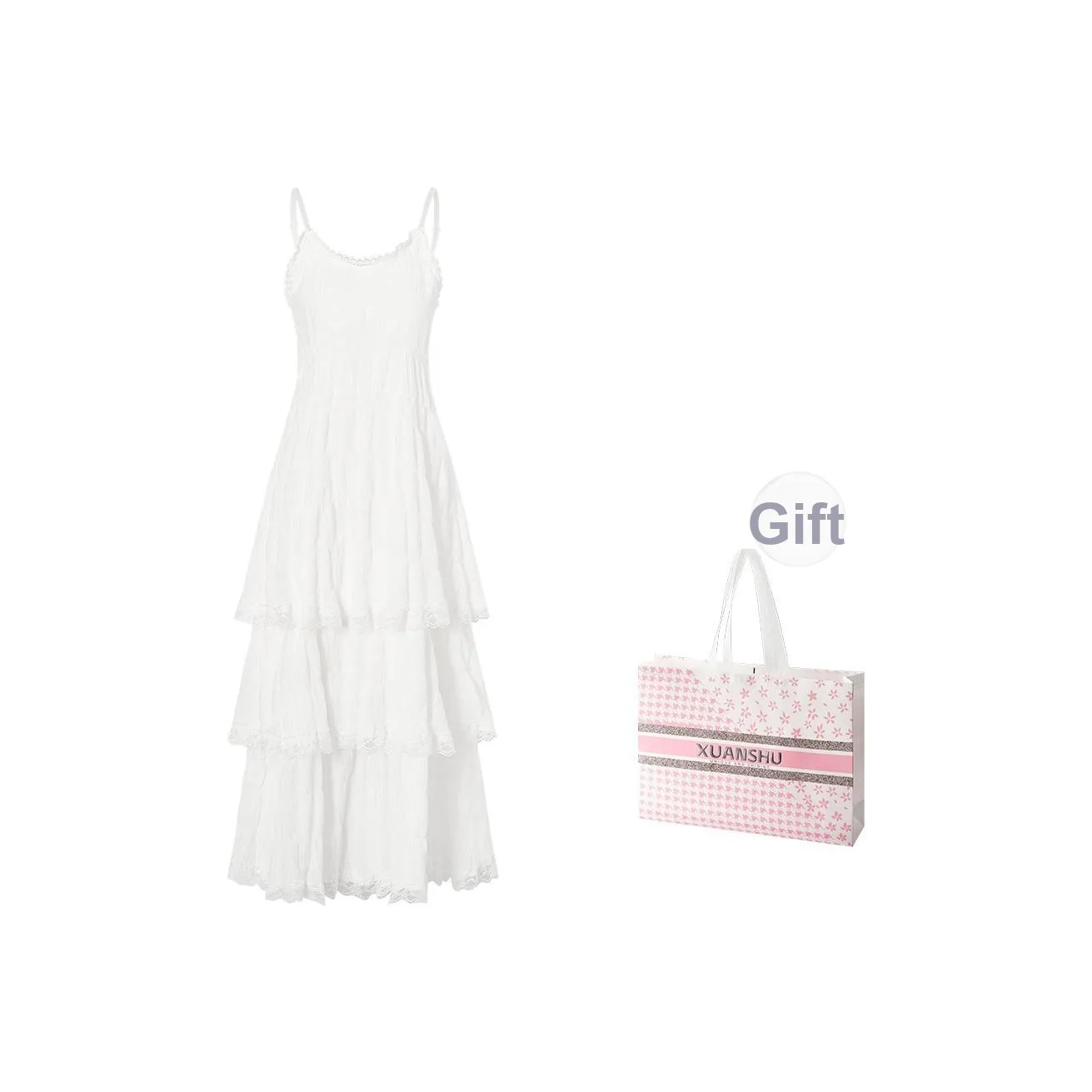 XUANSHU Slip Платье Женское Белое