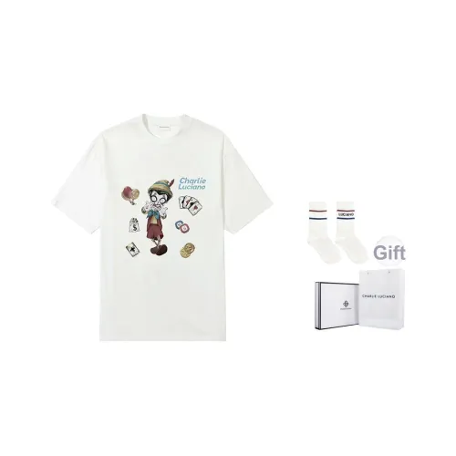 Charlie Luciano T-Shirt Унисекс Белый Темно-Серый