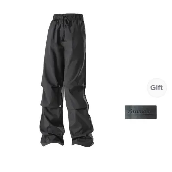 BRUMAIRE Cargo Pants Unisex Black Comes With Brooch
