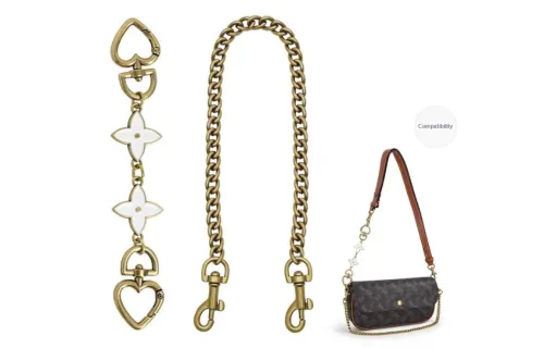 Lan Bao Fan Metal, Alloy Bag Accessory Unisex Antique Gold
