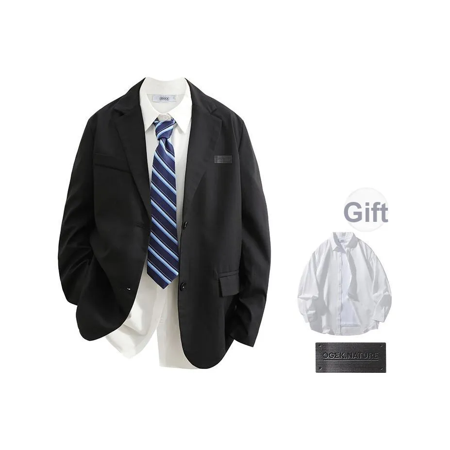OGEK Business Suit Unisex Dark Gray Comes With White Shirt+Brooch