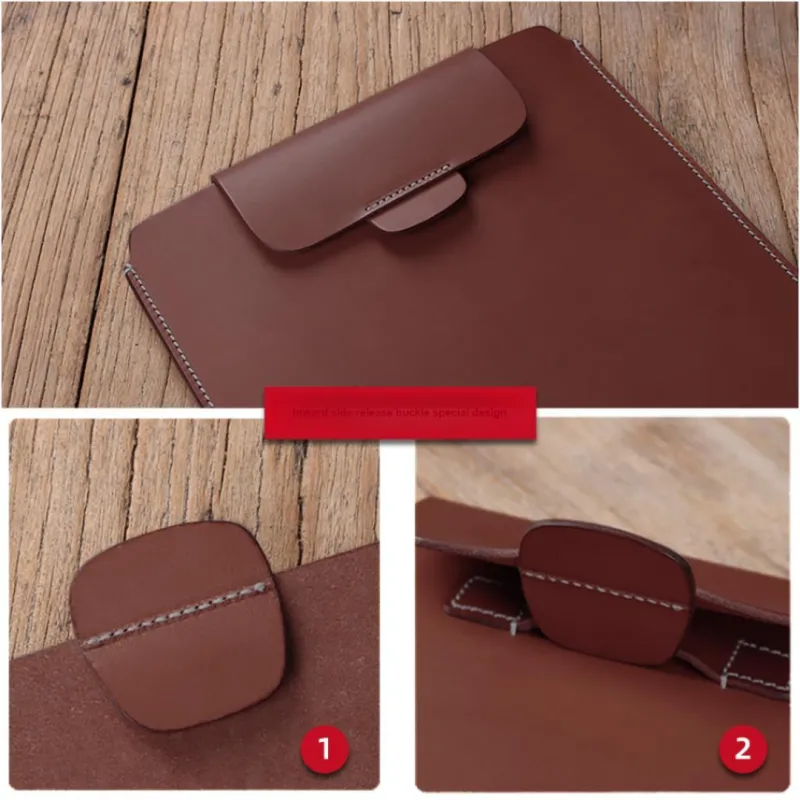 TALLYWOOD Compatible With Huawei MateBook. Minimalist Style All Top Grain Cow Leather Notebook Shell Film-4