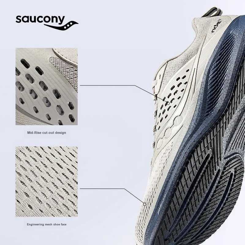 Saucony RIDE 17 Cushioning Low Top Running Shoes Men's Light Gray-7