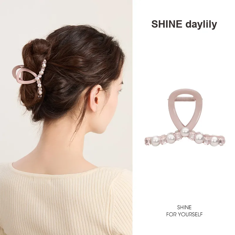 SHINE Acrylic, Crystal, Shell Pearl Hair Clips Women's-5