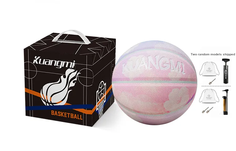 Kuangmi Watercolor Collection PU Basketball Pink Size 7 Training Unisex-7