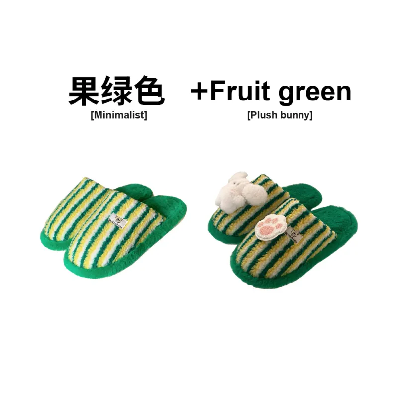 Thin Strips Cotton Slippers Unisex, Pink-27