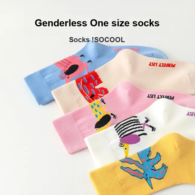 PL Mid Calf Socks Unisex Shopping Bag 3 Pack Mixed Color-1