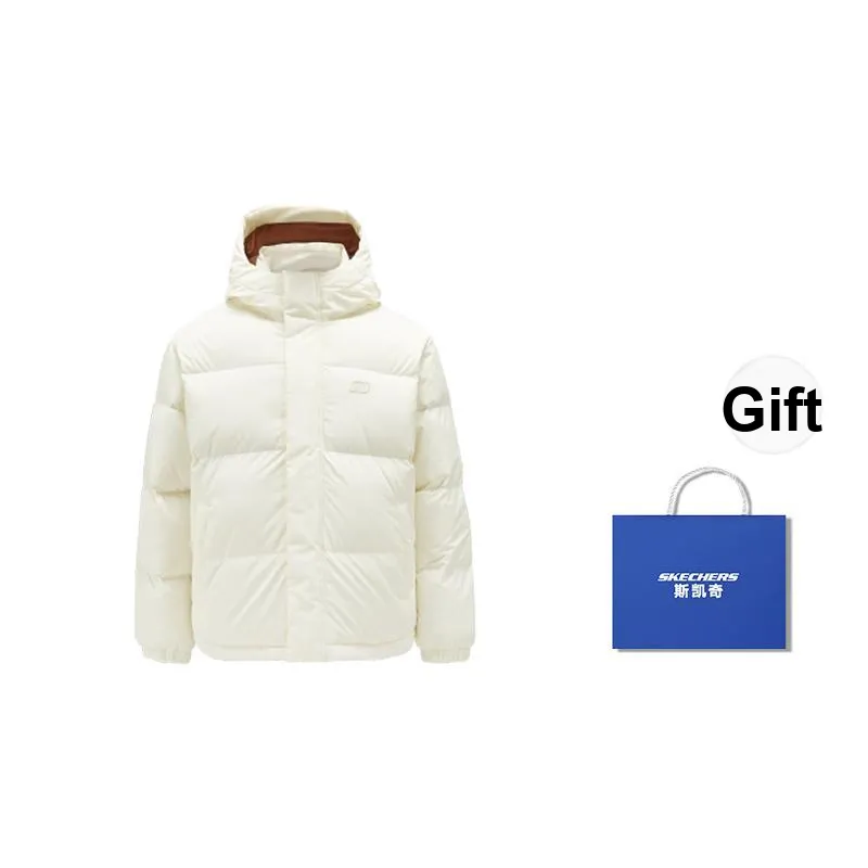 Skechers Пуховик Унисекс Бежевый Кремовый Белый