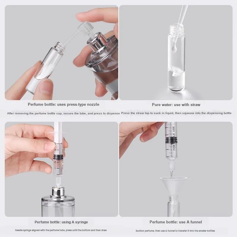 Goodgudi Mini Glass Perfume Refill Bottles 10ml Glass High End Portable Sample Dosing Tool Fine Spray Empty Bottle-5