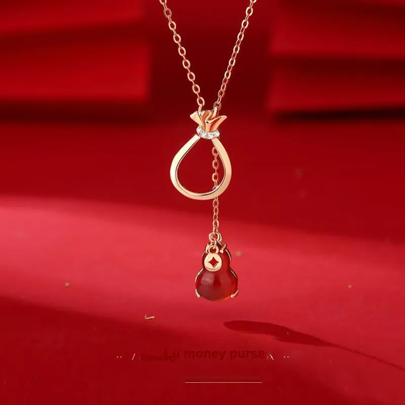 Old Fu Gold Agate Necklaces Women's-1