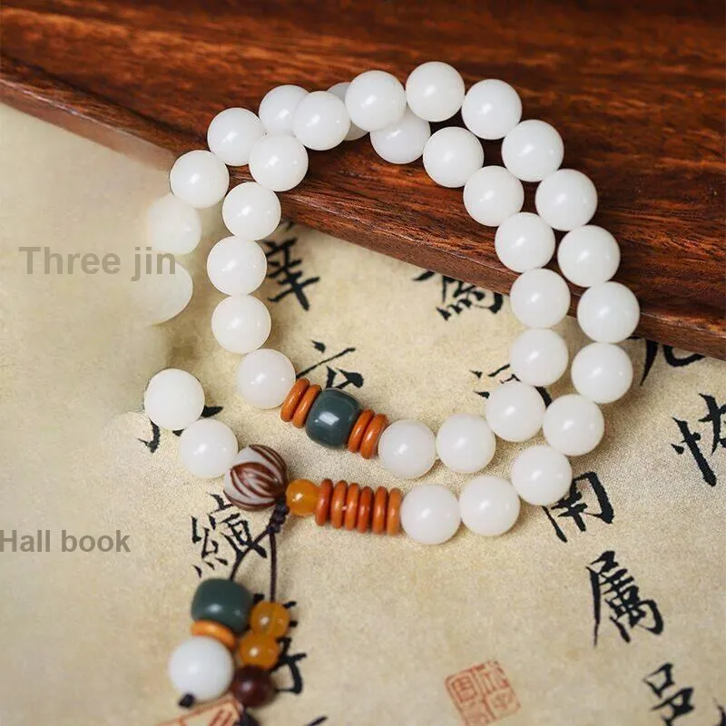 JIUHUASHAN White Jade Bodhi Bracelets Unisex-16
