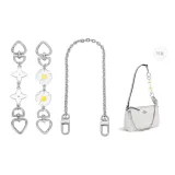 Silver[White Four-Leaf Clover+Daisy Extender Chain]+Decorative Chain 40cm