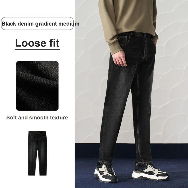 HLA Jeans Men Black Denim Gradient Medium 9C-2