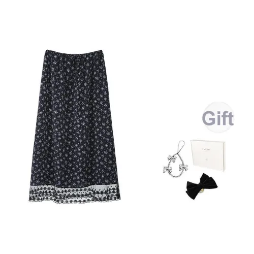 Fstudio Летний Корейский стиль Элегантный Кружево Цветочный Мода Повседневный Длинная Юбка Женская