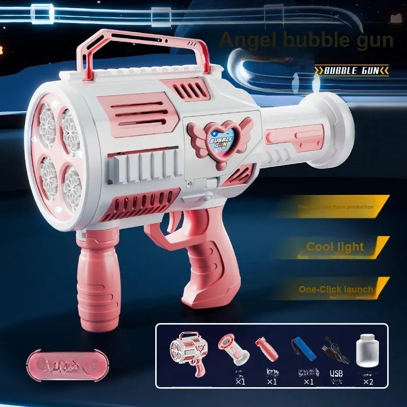 Cute Baby Four Cylinder Bubble Blower Machine, Handheld Electric Bubble Machines-3