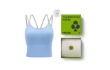[with Pads]V-Neck Camisole-Light Blue Gray