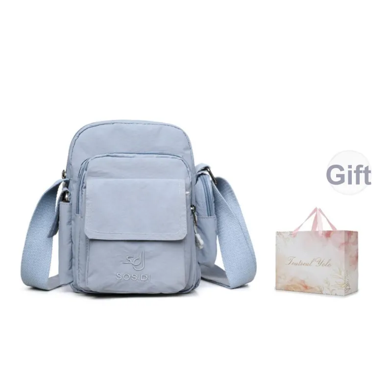 TOUTSEUL YOLO Pu Shoulder Bag Women's Ecru/Sky Blue/Black-8