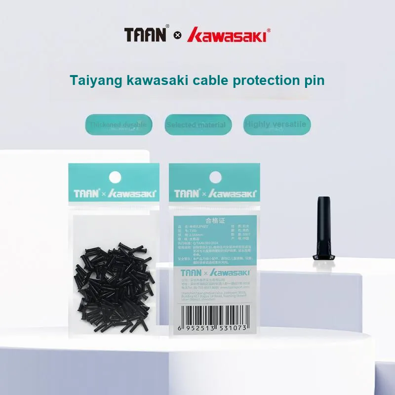 Kawasaki x TAAN Badminton Equipment Black Nylon Racket 2.1*8mm Grommet Strips-3