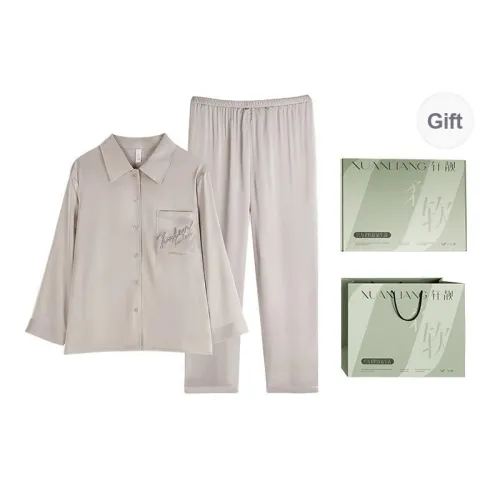 Xuan Liang Pajama Set Women's Gift Box Set Tea Gray