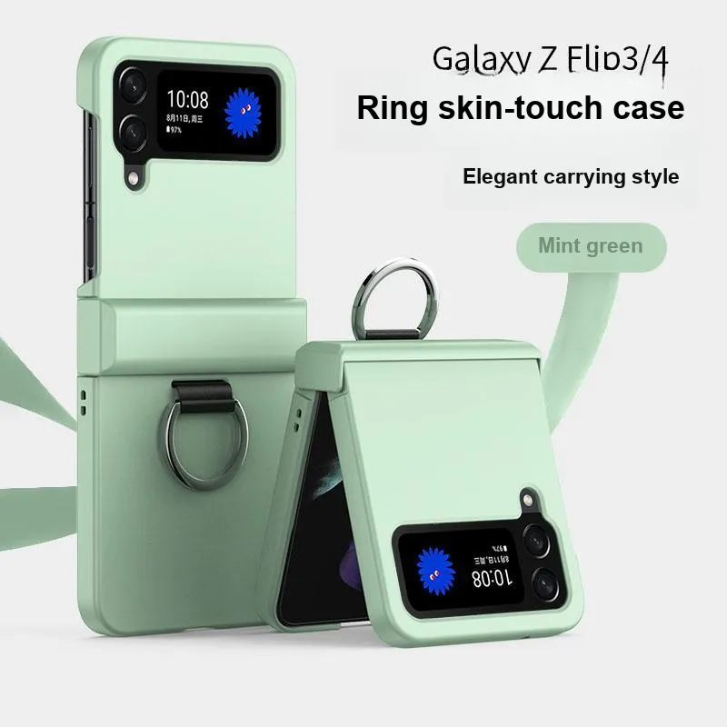 ZHUOJI PC Material Skin Feel Ring Buckle Phone Case Compatible With Samsung Z Flip 6-14