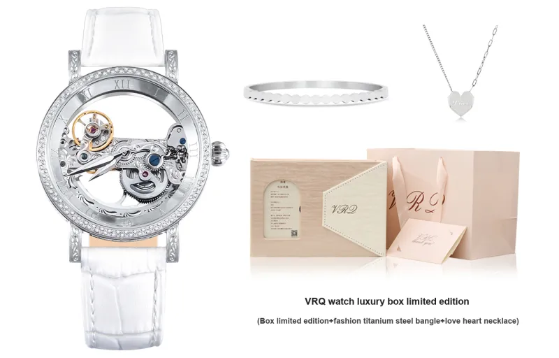 VRQ Faith Series Pure Heart Watch Automatic Mechanical Movement Watch Women's Watch Cut Out Dial-5