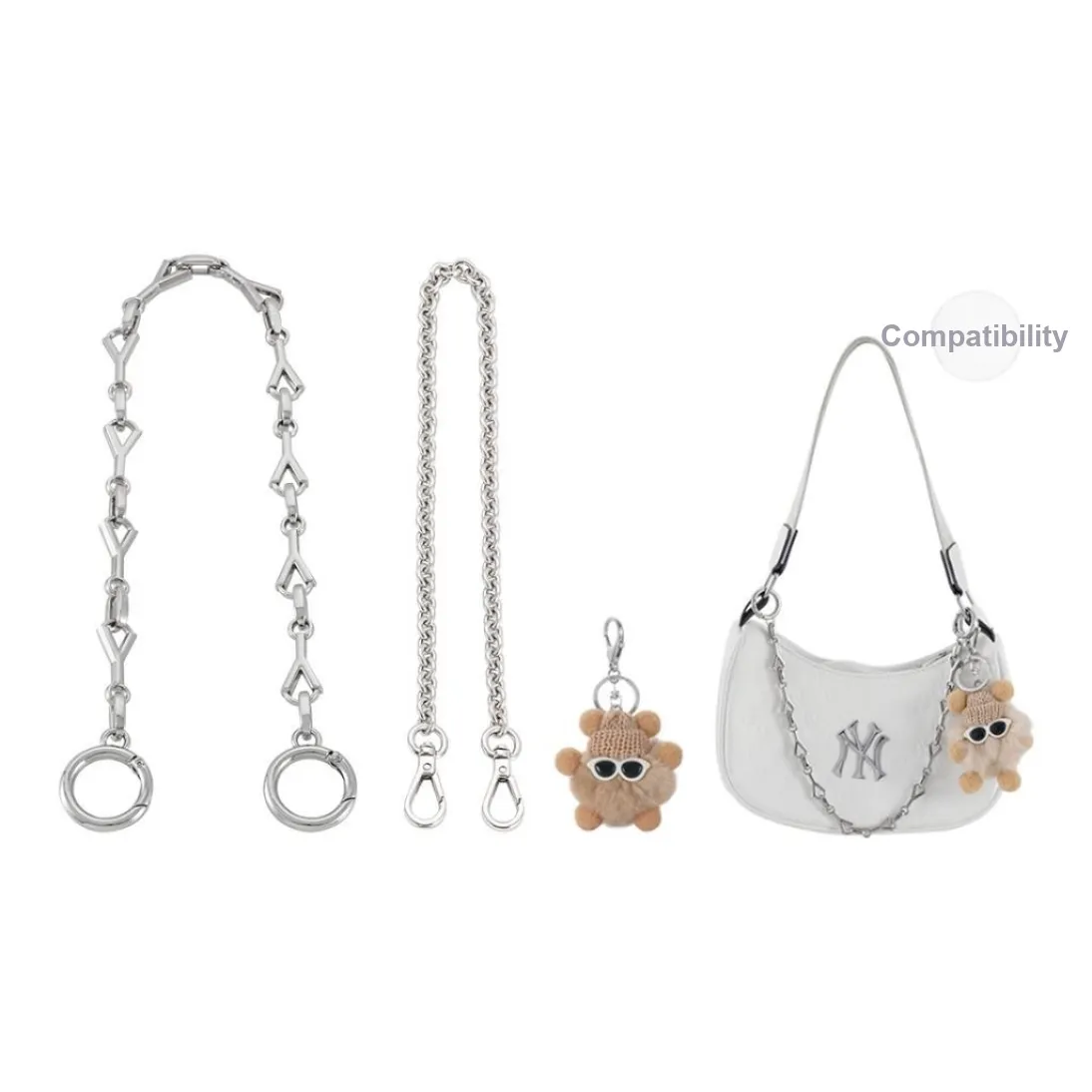 Lan Bao Fan Сплав Сумка Ремень Женская Серебряная