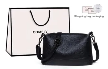 COMELY Cow Leather Patchwork Synthetic Leather Shoulder Bag Mom Bag Crossbody Bag Regular Women's Black