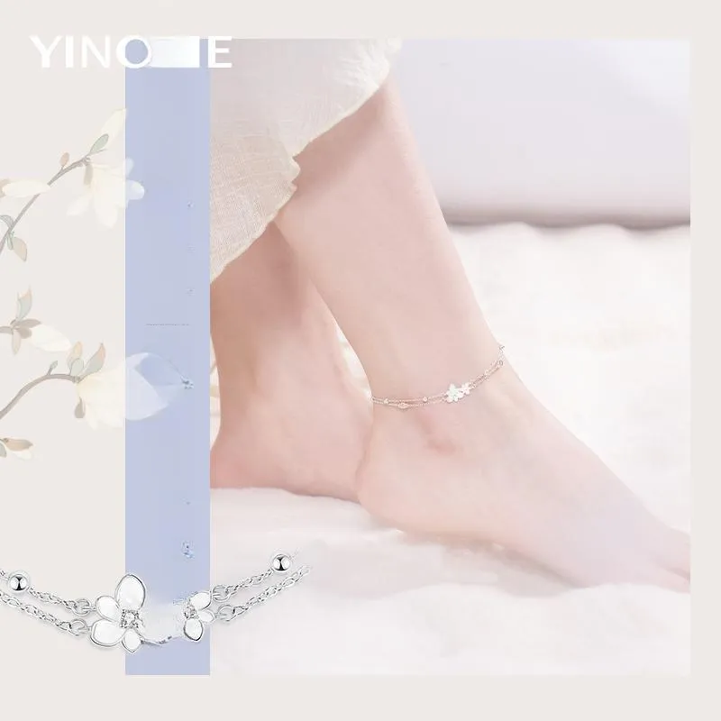 YINCHIE 925 Sterling Silver Anklets Women's-5