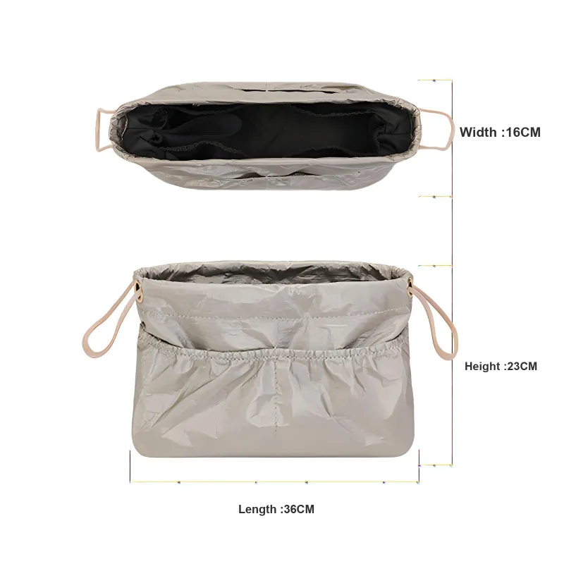 Tide DuPont Paper Medium Size Storage Lining Bag Accessory Unisex Beige/Coffee/Gray-1